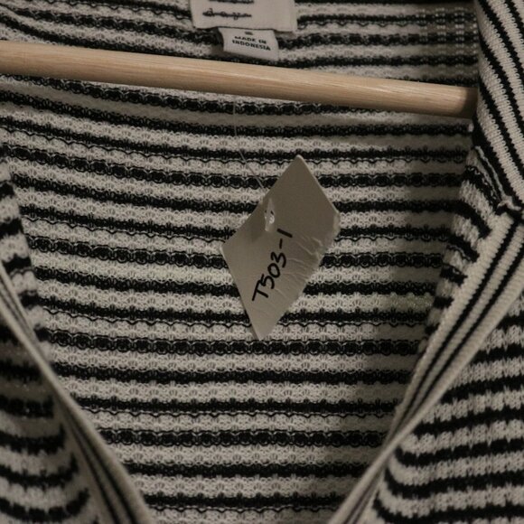 A New Day NWT Black and White Striped Lined S Collared Sweater Dress - Picture 8 of 12